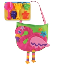 Flamingo Beach Bag With Sand Toys