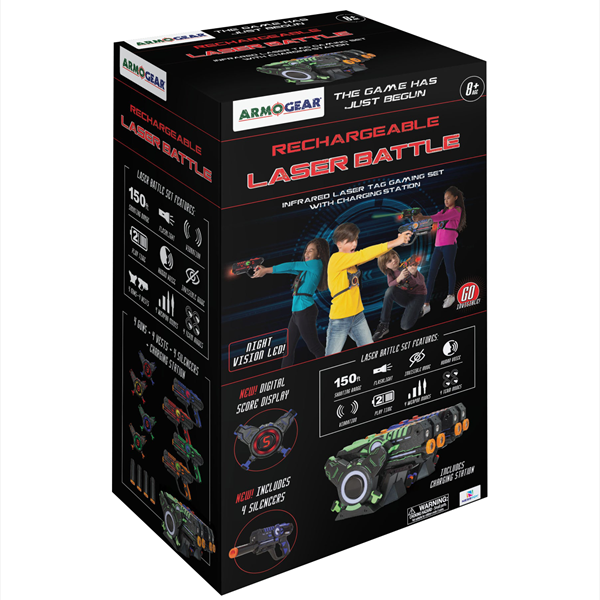 Laser Battle Guns & Vests - 4 Pack