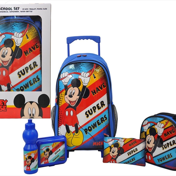 Mickey Mouse 5 In 1 Trolley Backpack 18''