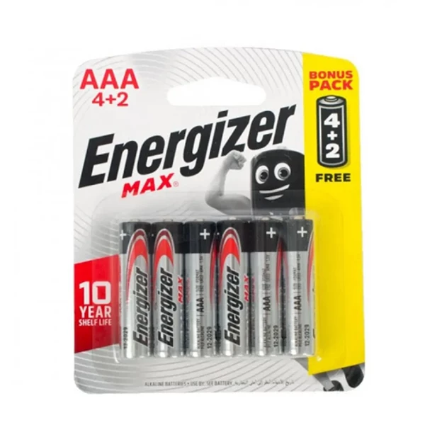 Energizer Alkaline Max AAA, 4+2 Free