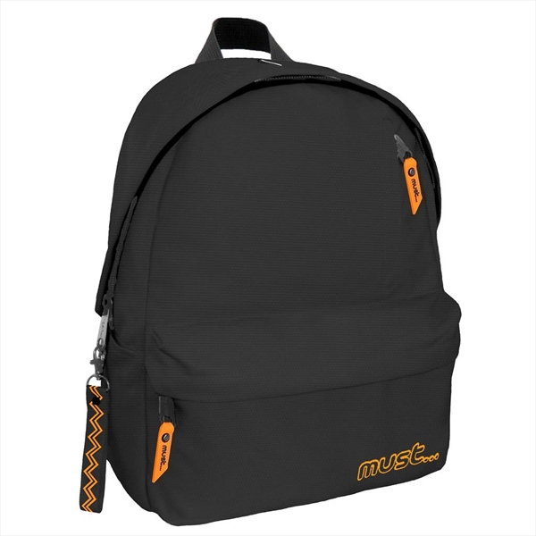 Backpack Must Monochrome Plus 4 Cases, 42cm - Black
