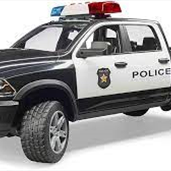 Ram 2500 police pick-up truck with police officer