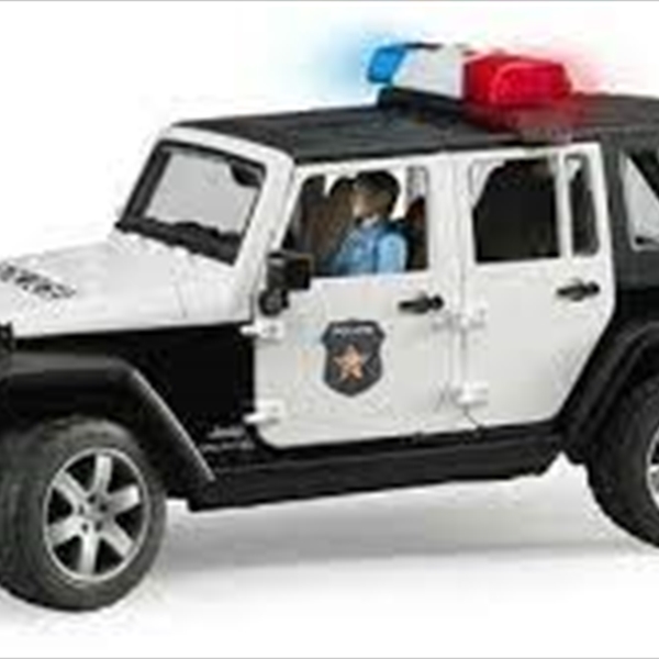 Jeep Rubicon Police Car With Policeman