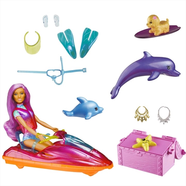 Barbie Dreamtopia Doll With Jet Ski, Dolphin Friends