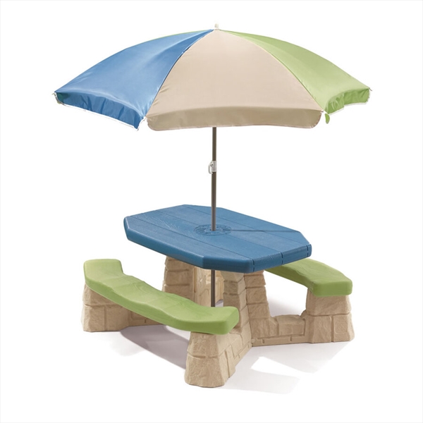 Naturally Playful Picnic Table with Umbrella - Earth